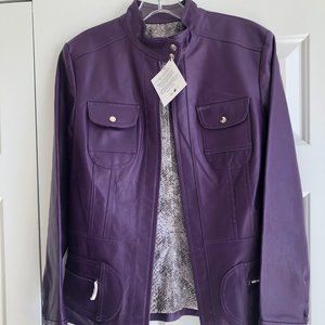 Prague Purple 100% Leather Jacket NWT Size Small